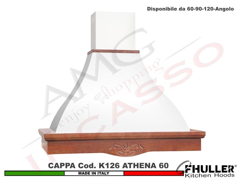 Cappa FHULLER Parete Rustica Athena 60 Legno Frassino o Tiglio Grezzo MOTORE 420 m³/h