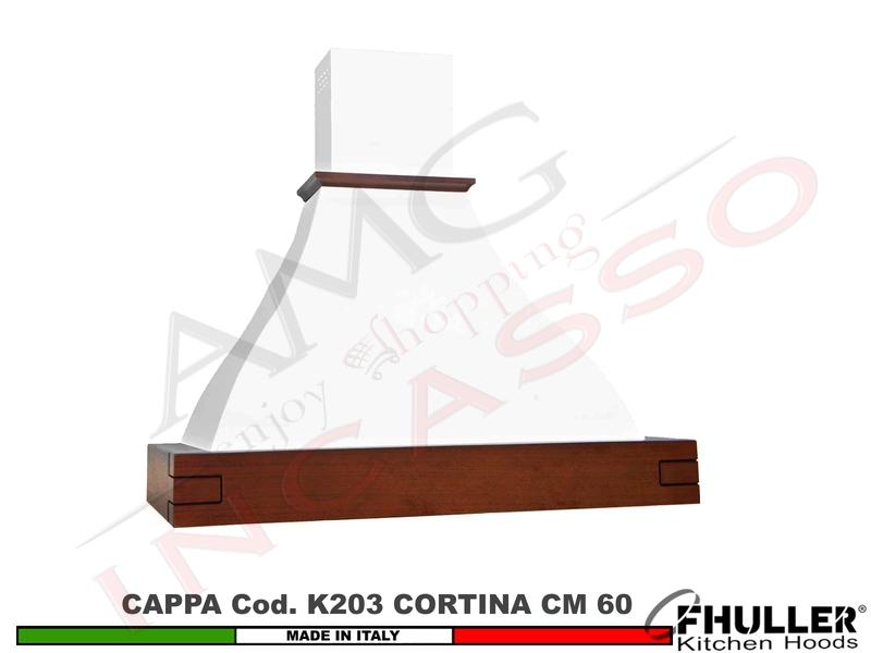 Cappa FHULLER Parete Rustica Cortina 60 Legno Verniciata a Campione Motore 420