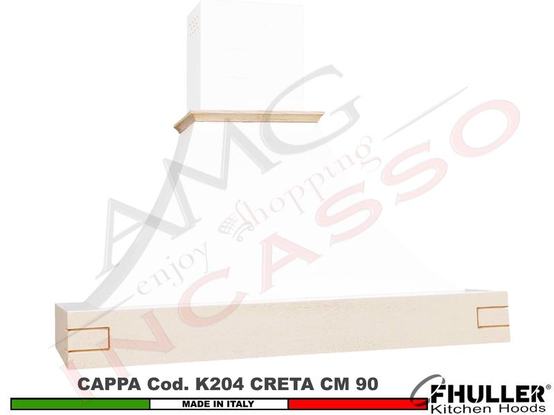 Cappa FHULLER Parete Rustica Creta 60 Legno Frassino o Tiglio Grezzo Motore 420
