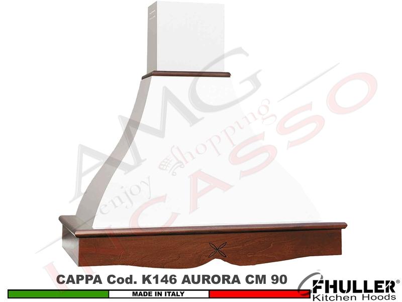 Cappa FHULLER Parete Rustica Aurora 90 LEGNO Verniciata a Campione + MOTORE 420m³/h