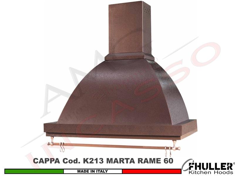 Cappa FHULLER Parete Rustica Marta 60 Verniciata RAME Con Tubo Rame Motore 420