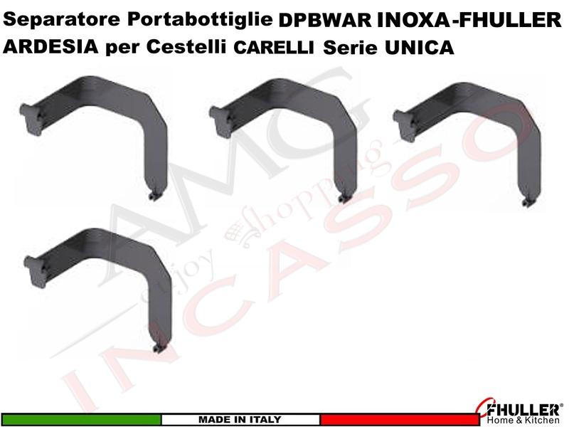 INOXA-FHULLER Set 4 Separatori Portabottiglie ARDESIA Per Cestelli Serie UNICA 10-11-12-16