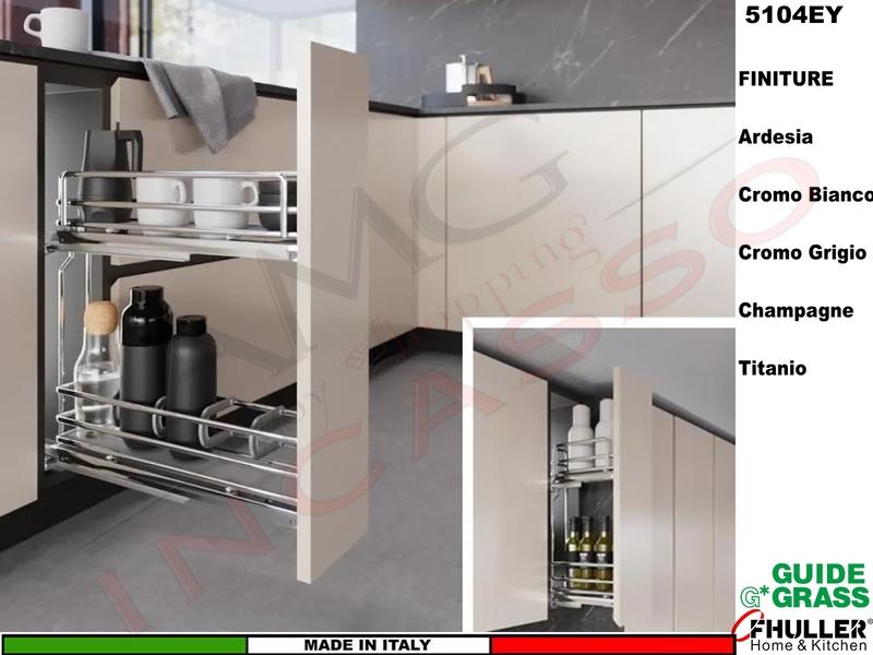 INOXA FHULLER Cestello Jolly Estraibile 5104EY/15-45 Guide Grass Base 15 Prof 45