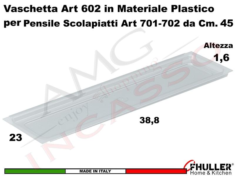 Vaschetta Raccogligocce Trasparente INOXA 602/45TR Per Scolapiatti da 45