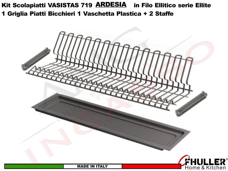 FHULLER Scolapiatti VASISTAS 719TP Pensile 120 Vaschetta INOX 2 Staffe ARDESIA