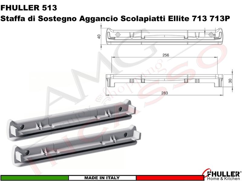 FHULLER 513 Staffa GRIGIO per Telaio Superiore. Da Abbinare Agli Scolapiatti 719