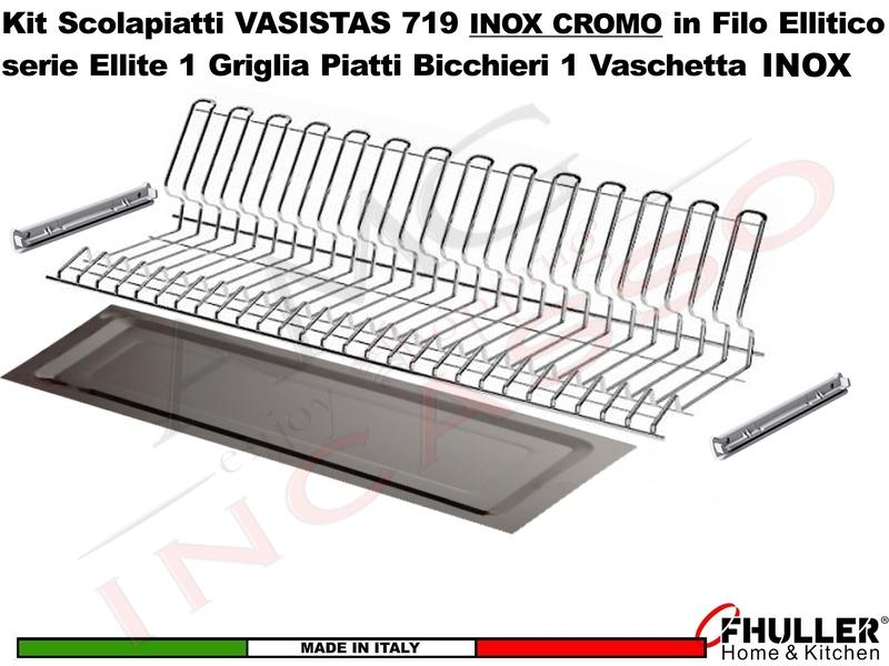 FHULLER Scolapiatti VASISTAS 719TP Pensile 120 Vaschetta INOX 2 Staffe INOX CROMO