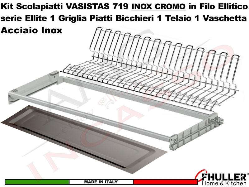 FHULLER Scolapiatti VASISTAS 719TP.T Pensile 120 1 Telaio 1 Vaschetta INOX CROMO INOX