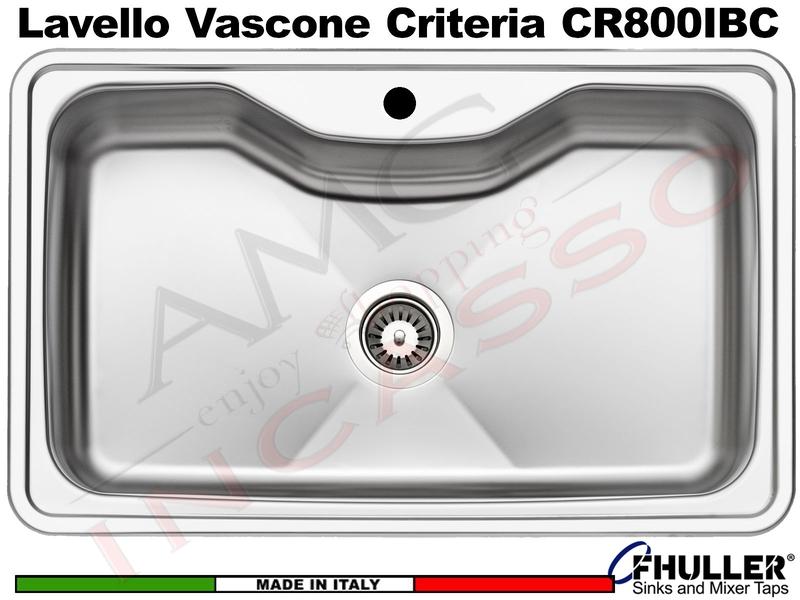 Lavello FHULLER Criteria Acciaio Spazzolato 80 X 50 1 Vascone H19,1