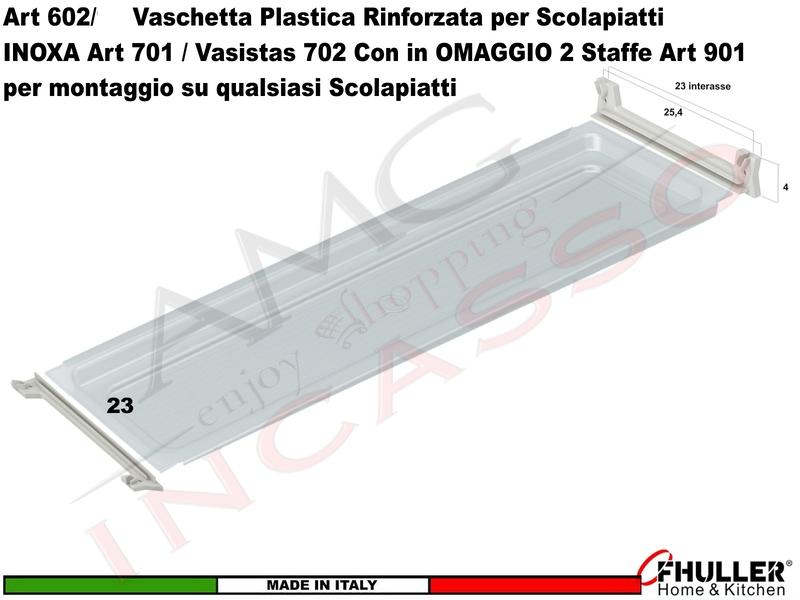 Vaschetta Plastica Rinforzata per Scolapiatti Inoxa 701 / 702 da cm.40-45-50-60-70-75-80-90