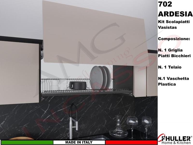 Scolapiatti Griglia Unica VASISTAS ARDESIA 702 Pensile 40 Interno 35,6 + Vaschetta + Telaio