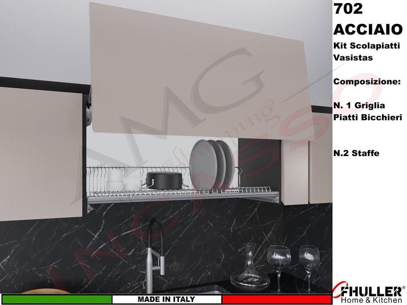 Scolapiatti Griglia Unica VASISTAS INOX 702 Pensile 45 Interno 40,6 + 2 Staffe 901