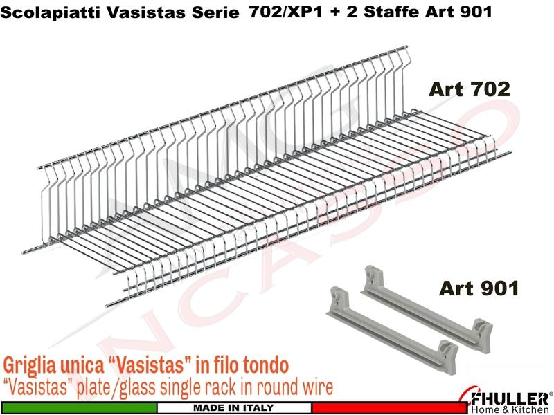 Scolapiatti Griglia Unica VASISTAS INOX 702 Pensile 45 Interno 40,6 + 2 Staffe 901