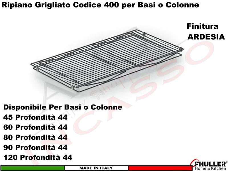 Ripiano Grigliato Base o Colonna da 90 QUADRO 400/90-45AR Prof. 44 Ardesia