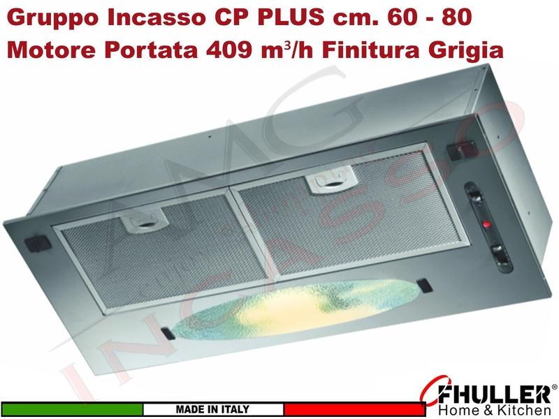 Cappa Gruppo Incasso 80 Sottopensile CP PLUS K102R0191 Motore 409 m³/h Classe D