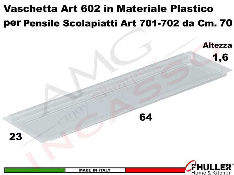 Vaschetta Raccogligocce Trasparente INOXA 602/60TR Per Scolapiatti da 60 701/702