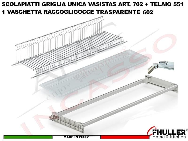 Kit Scolapiatti Vasistas Pensile 90 702/90 + Vaschetta 602 + Telaio 502