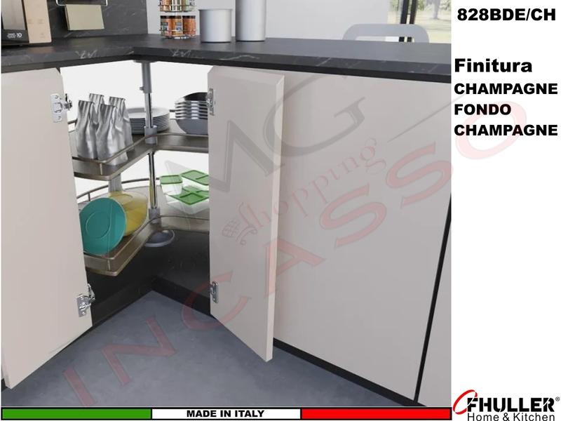 Cestello Girevole 2 Cesti 3/4 Base Min.80X80 Struttura Champagne Cesto Champagne