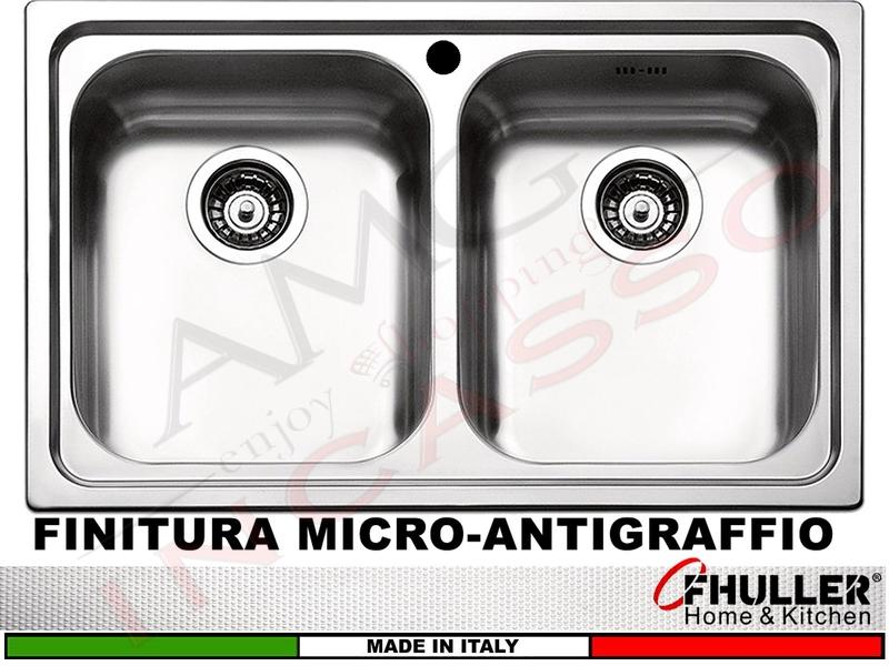 Lavello APELL-FHULLER Venezia Acciaio Antigraffio 79 X 50 2 Vasche