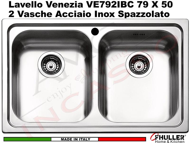 Lavello APELL-FHULLER Venezia Acciaio Spazzolato 79 X 50 2 Vasche