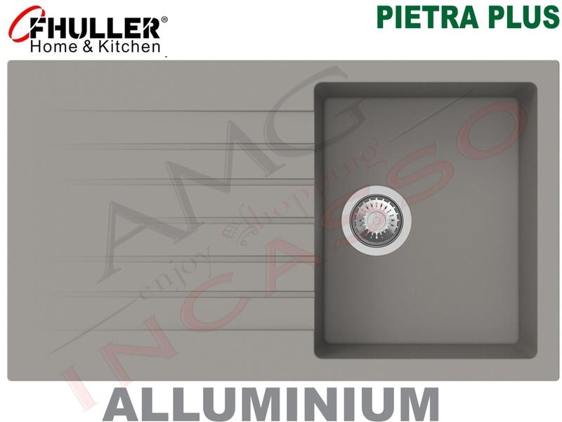 Lavello Incasso Apell-Fhuller PTPL861AL 86X50 1 Vasca + Gocc. Granito Alluminio