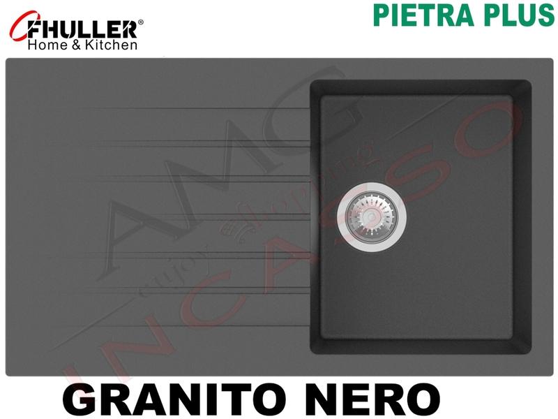 Lavello Incasso Apell-Fhuller PTPL861GB 86X50 1 Vasca + Gocciolat. Granito Nero