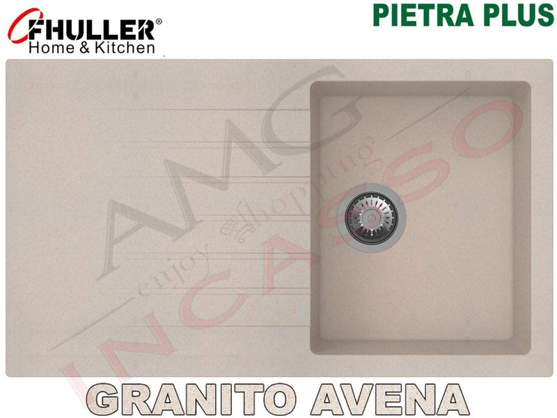 Lavello Incasso Apell-Fhuller PTPL861GO 86X50 1 Vasca + Gocciolat. Granito Avena