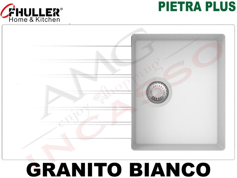 Lavello Incasso Apell-Fhuller PTPL861GW 86X50 1 Vasca + Gocciol. Granito Bianco