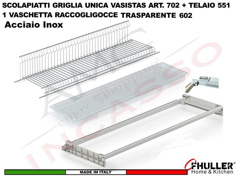Kit Scolapiatti Vasistas Pensile 90 702/90 + Vaschetta 602 + Telaio 502