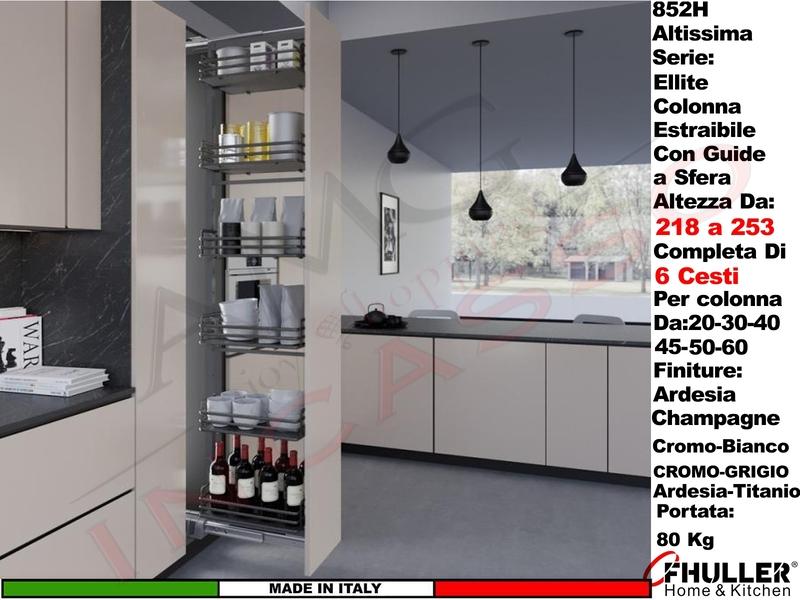 Colonna Estraibile Altissima ELLITE 852HE/20 da 218 Max 253 Larg.20 Vari Colori