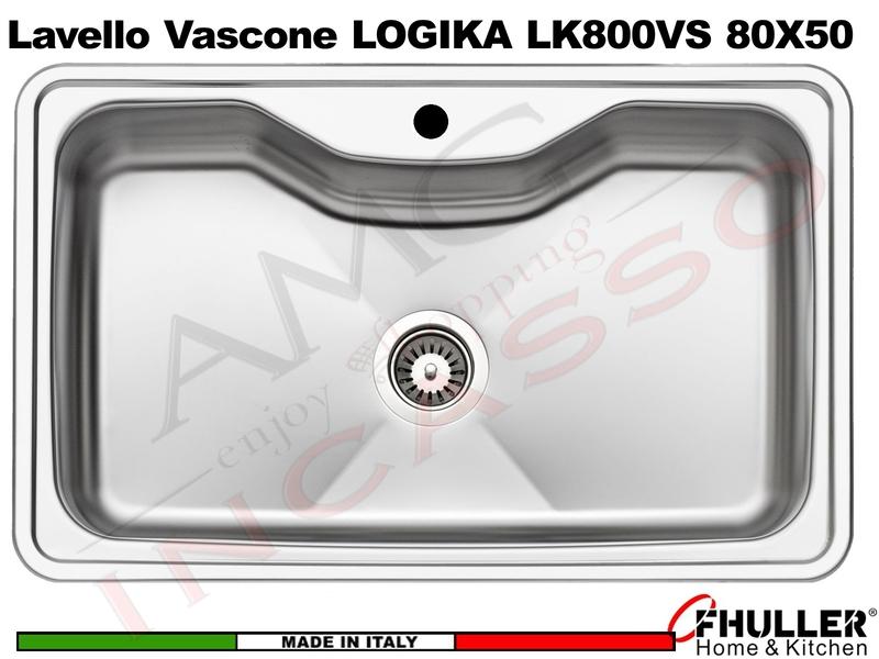 Lavello Vascone FHULLER LOGIKA LK800VS Acciaio Spazzolato 80X50 1 Vascone H19,1