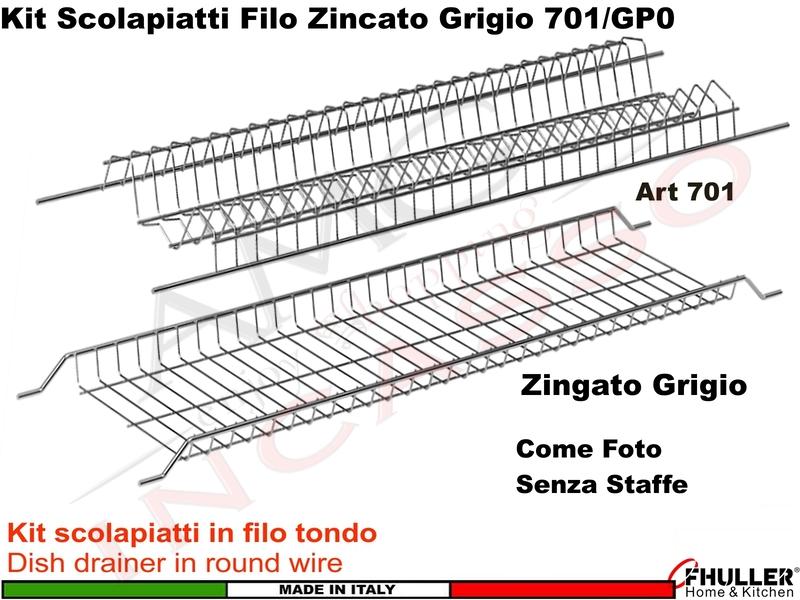 FHULLER - Scolapiatti GRIGIO 701/40ZGP0 Incasso Pensile 40 Interno 36,4 + Scatola