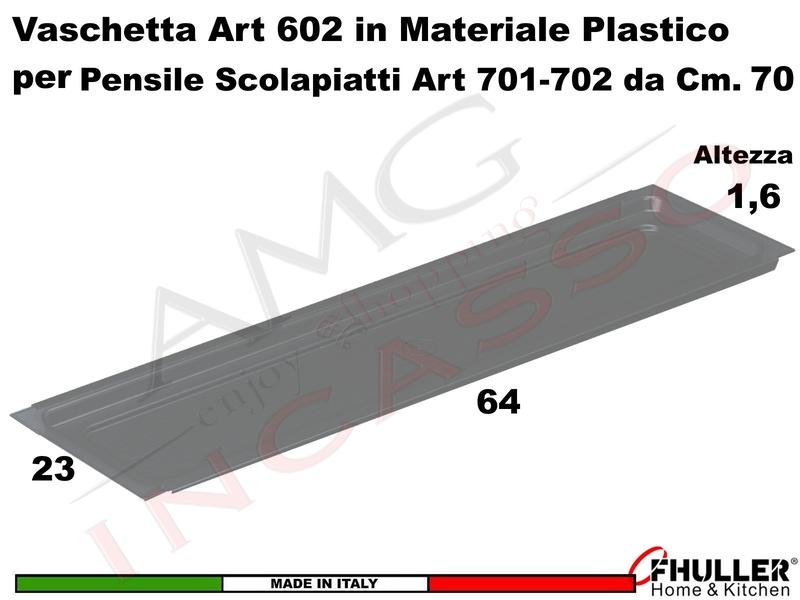 Vaschetta Raccogligocce ARDESIA INOXA 602/60AR Per Scolapiatti da cm. 60 701/702