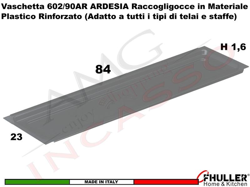 Vaschetta Raccogligocce ARDESIA INOXA 902/90AR Per Scolapiatti da cm. 90 701/702
