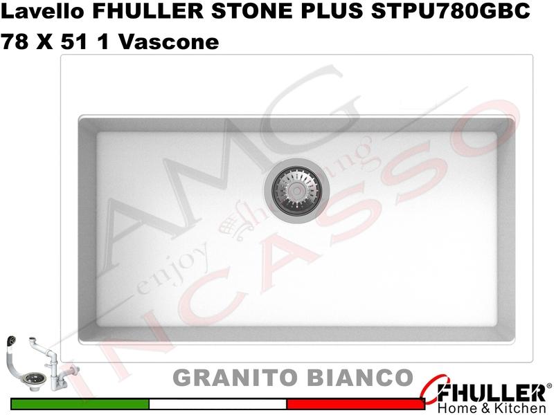 FHULLER Lavello incasso Cucina GRANITO STONE PLUS 78X51 1 Vascone BIANCO