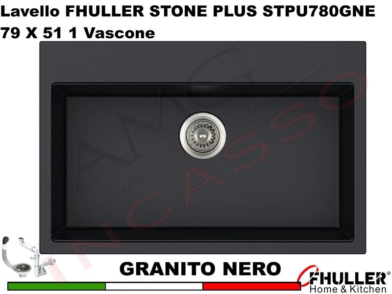 FHULLER Lavello incasso Cucina GRANITO STONE PLUS 78X51 1 Vascone NERO