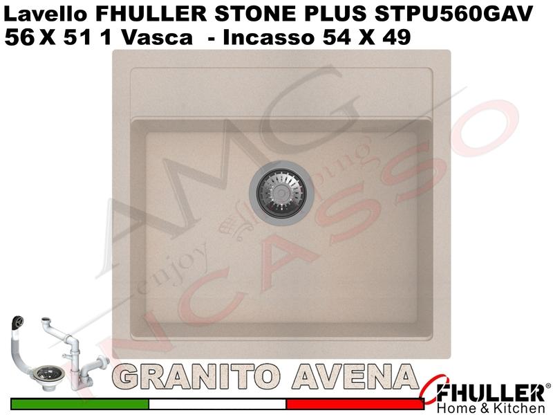 FHULLER Lavello incasso Cucina GRANITO STONE PLUS 56X51 1 Vasca AVENA