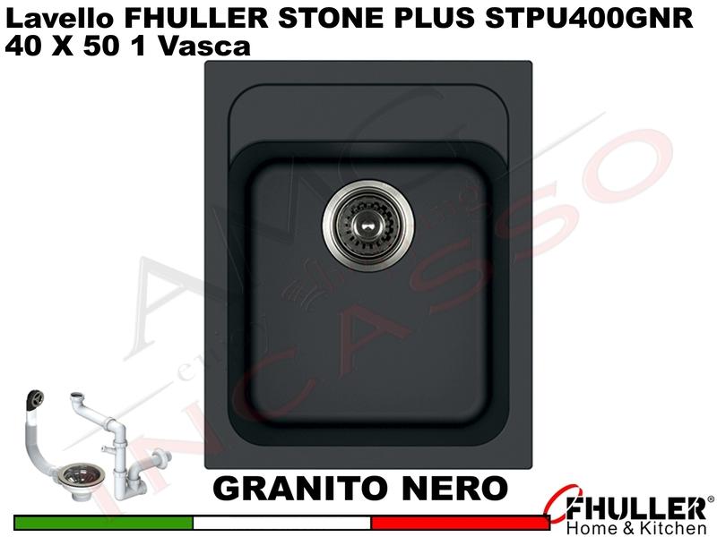 FHULLER Lavello incasso Cucina GRANITO STONE PLUS 40X51 1 Vasca Granito NERO