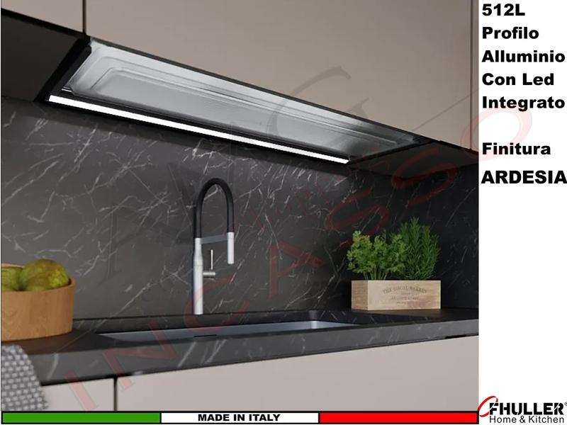 Profilo Alluminio ARDESIA 512L con Led Luce Bianca ad incastro Per Telaio Varie Misure