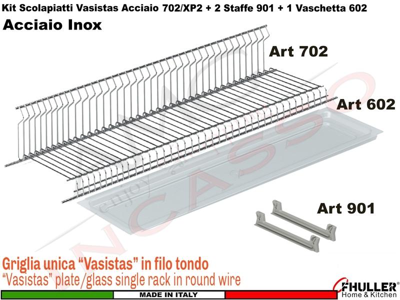 Kit Scolapiatti Vasistas Pensile 90 702/90 + 2 Staffe 901 + Vaschetta 602