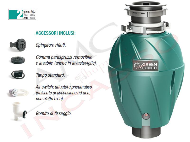 Tritarifiuti Dissipatore TDM00500 Elleci Standard ½ Hp - 375 Watt
