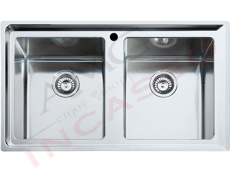 Lavelli Cucina Franke Acciaio.Lavello Franke Neptune Plus Npx 620 Cm 86x5 2v Acciao Inox Amg Incasso Elettrodomestici Da Incasso