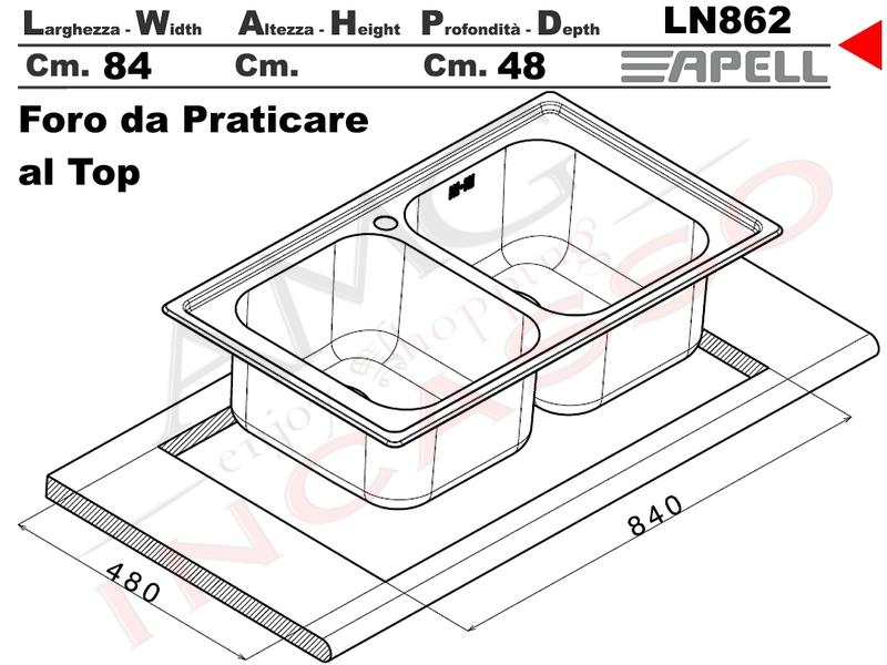 Dimensioni Lavello Cucina Due Vasche.Lavello Linear Ln862ibc 86x50 2v Acciaio Amg Incasso Elettrodomestici Da Incasso