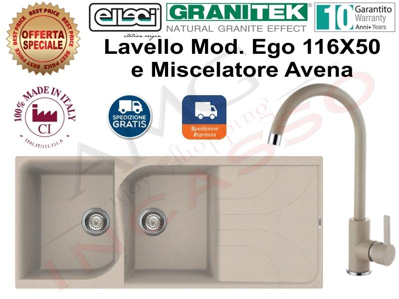 Granitek G51 Avena Lavello Elleci Ego 500 Lge Cm 116x50 2v Gocc Myapec My