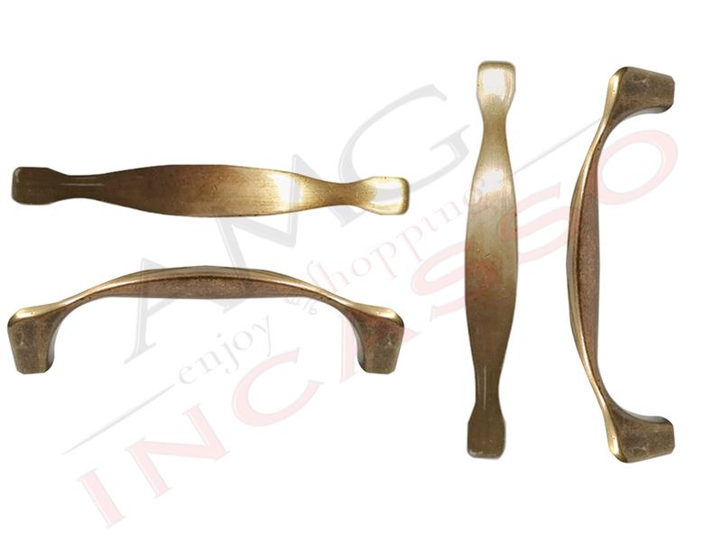 Maniglia classica pomolo pomello ELEONORA MC09 distanza tra i fori 9,6 cm. ottone antico