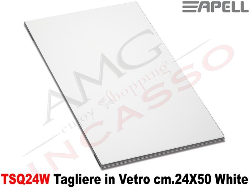 Accessorio Apell TSQ24W Cover Tagliere in Vetro cm.24X50 Bianco