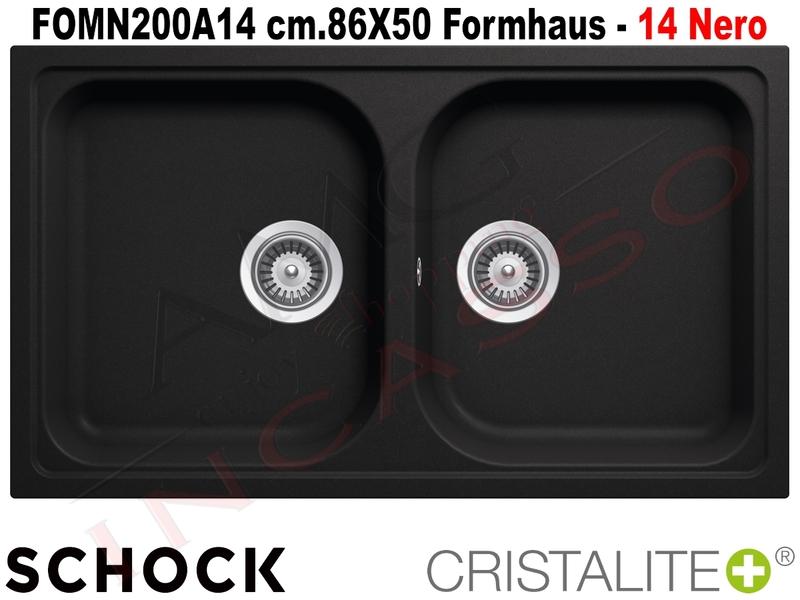 Lavello Cucina Nero Antracite.Lavello Cucina Formhaus 2 Vasche Cm 86x50 Cristalite Plus Nero Matt Amg Incasso Elettrodomestici Da Incasso