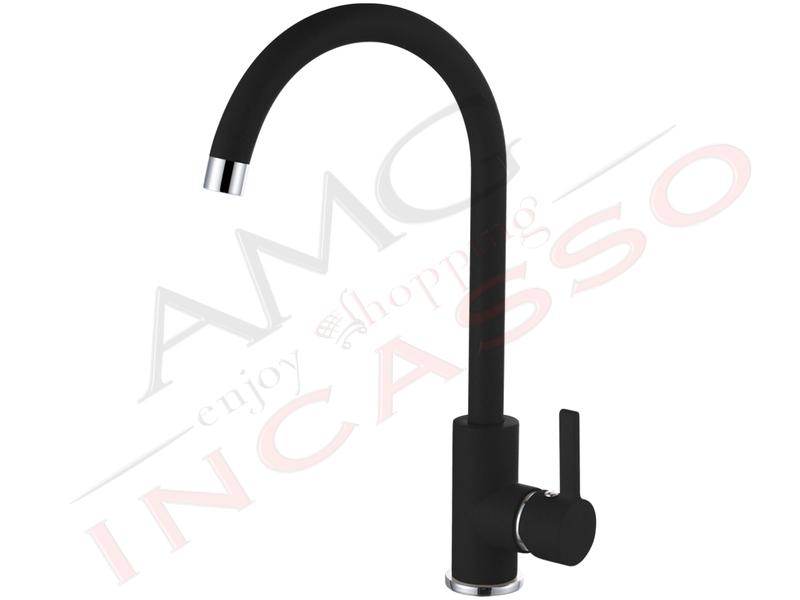 Miscelatore Rubinetto C01 Simeto Canna Alta Granitek Nero