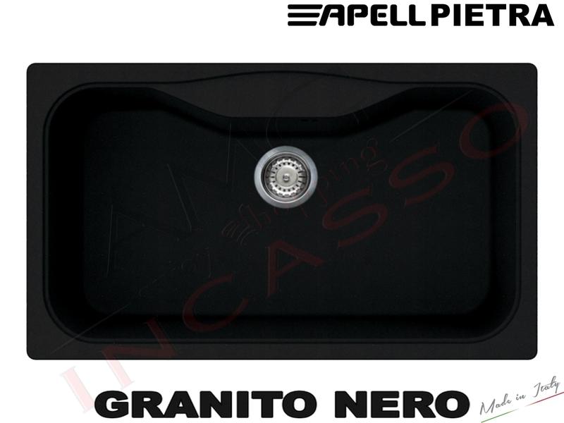 Lavello Da Incasso Cucina Nero.Lavello Cucina 1 Vasca Vascone Cm 86x50 Pietra Fragranite Nero Amg Incasso Elettrodomestici Da Incasso