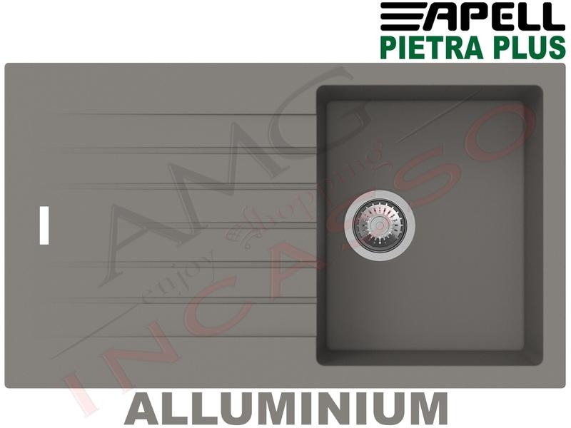 Lavello Cucina New Pietra Plus 1 Vasca cm.86X50 Fragranite Alluminium